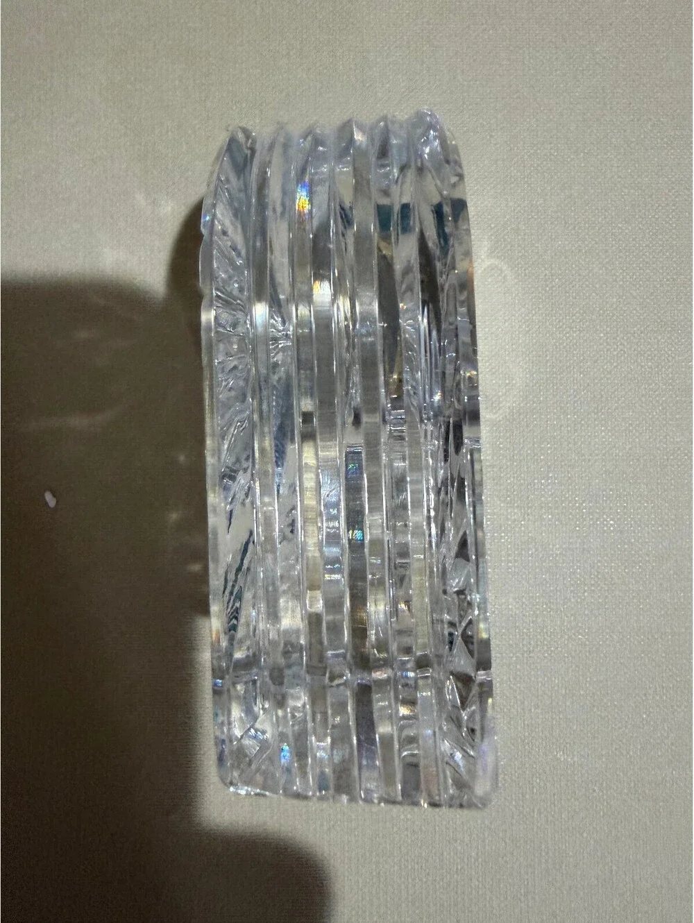 Vintage Waterford Crystal Desk Clock Quartz Mantel Clock Arch Paperweight